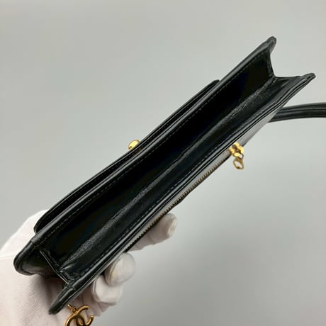 CHANEL (シャネル) ヴィンテージ ターンロック ココマーク レザー クラッチバッグ ハンドバッグ