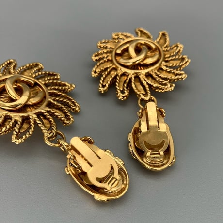 CHANEL (シャネル) ヴィンテージ 太陽 ココマーク スイング イヤリング