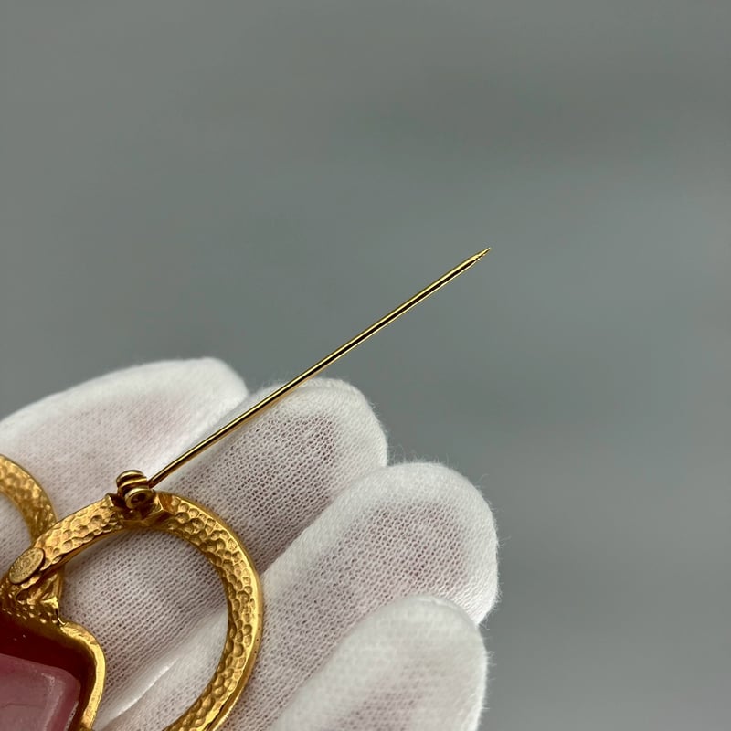 CHANEL (シャネル) ヴィンテージ カラーストーン グリポア ロゴ