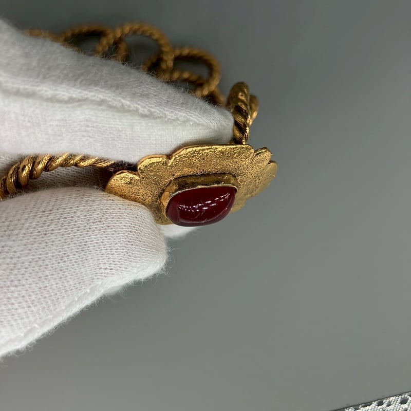 CHANEL (シャネル) ヴィンテージ カラーストーン グリポア ネックレス