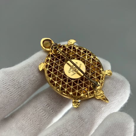 CHANEL (シャネル) ヴィンテージ グリポア カラーストーン カメ タートル ブローチ