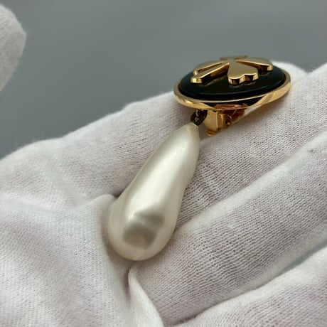 CHANEL (シャネル) ヴィンテージ クローバー パール スイング イヤリング