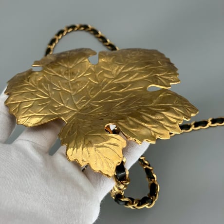 CHANEL (シャネル) ヴィンテージ リーフ 超大振り チェーンベルト