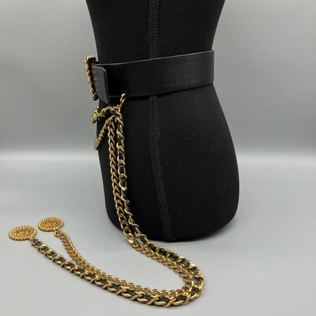 CHANEL (シャネル) ヴィンテージ ココマーク ダブルチェーン ベルト