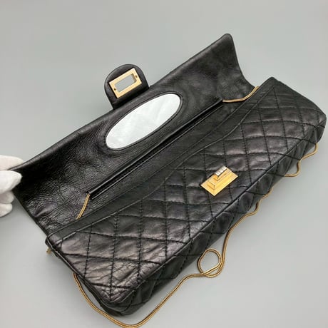 CHANEL (シャネル) ヴィンテージ マトラッセ 2.55 ミラー ロングショルダーバッグ