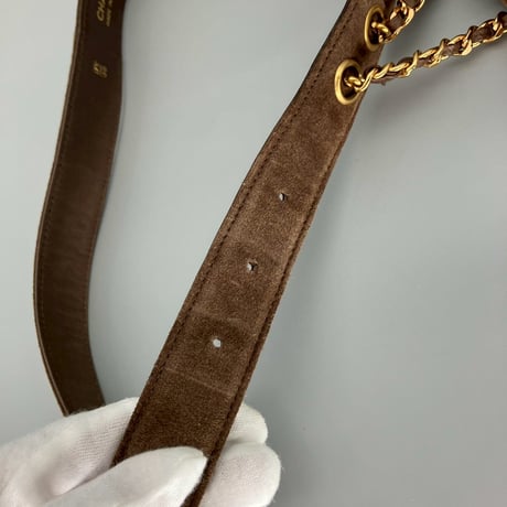 CHANEL (シャネル) ヴィンテージ スエード マルチポーチ ココマーク ベルト