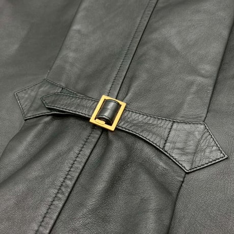 CHANEL (シャネル) ヴィンテージ ラムスキン レザー ロゴボタン ベスト
