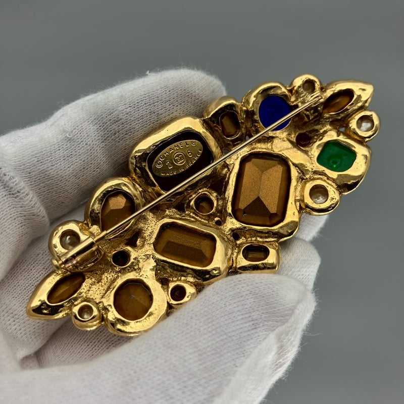 CHANEL (シャネル) ヴィンテージ カラーストーン グリポア ライン