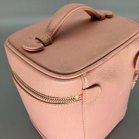 CHANEL (シャネル) ヴィンテージ デカココ ココマーク キャビアスキン ピンク ハンドバッグ バニティ