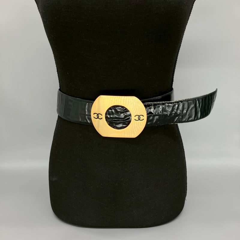 CHANEL (シャネル) ヴィンテージ ココマーク パテントレザー エナメル