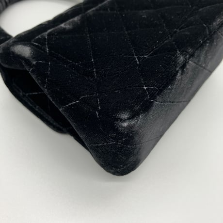 CHANEL (シャネル) ヴィンテージ 親子バッグ マトラッセ ベロア ベルベット ターンロック ミニハンドバッグ