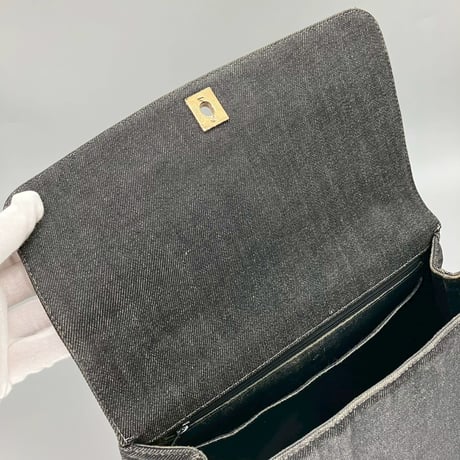 CHANEL (シャネル) ヴィンテージ デニム ターンロック ココマーク ケリー ハンドバッグ