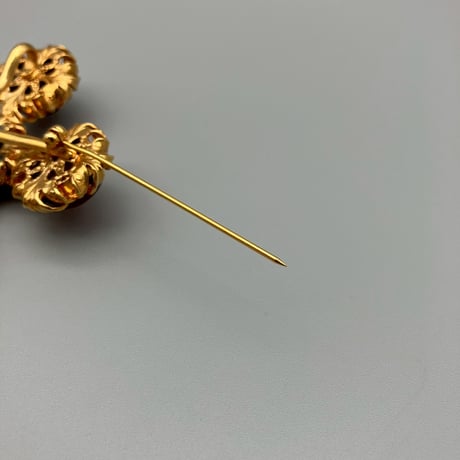 CHANEL (シャネル) ヴィンテージ カラーストーン グリポア ラインストーン クロス 十字架 ブローチ