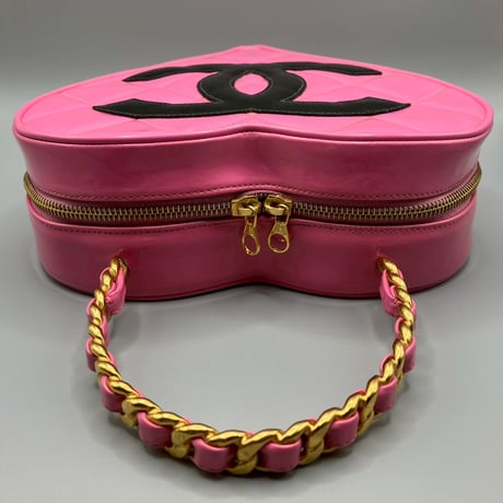 CHANEL (シャネル) ヴィンテージ バービーコレクション ココマーク パテントレザー ハート バニティ ハンドバッグ