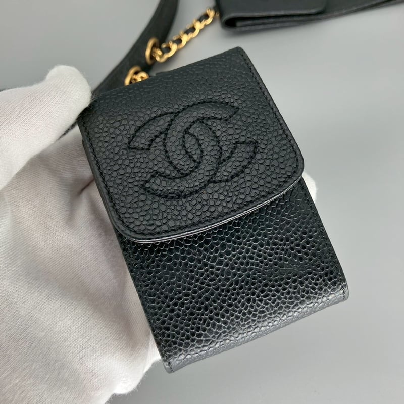 CHANEL (シャネル) ヴィンテージ キャビアスキン マルチポーチ