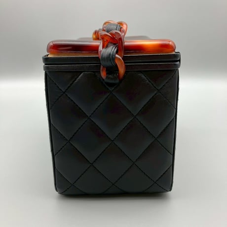 CHANEL (シャネル) ヴィンテージ べっ甲 ココマーク ラムスキン ハンドバッグ バニティ