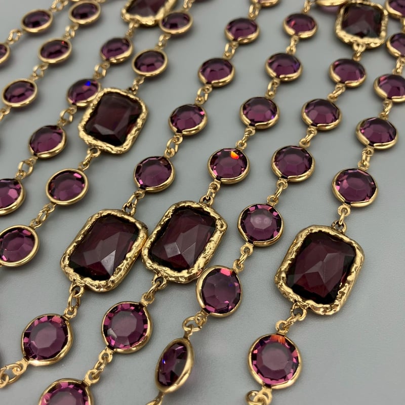 CHANEL (シャネル) ヴィンテージ ラインストーン ロングチェーン