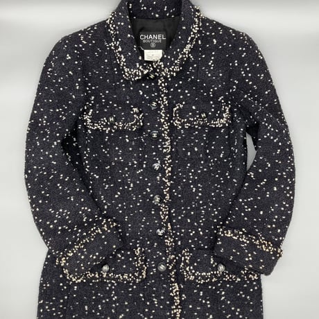 CHANEL (シャネル) ヴィンテージ 水玉 ココボタン ツイード ジャケット