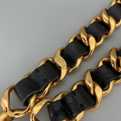 CHANEL (シャネル) ヴィンテージ デカココ ココマーク レザー チェーンベルト