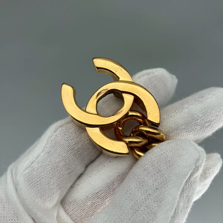 CHANEL (シャネル) ヴィンテージ デカココ ココマーク ターンロック ゴールド ブレスレット