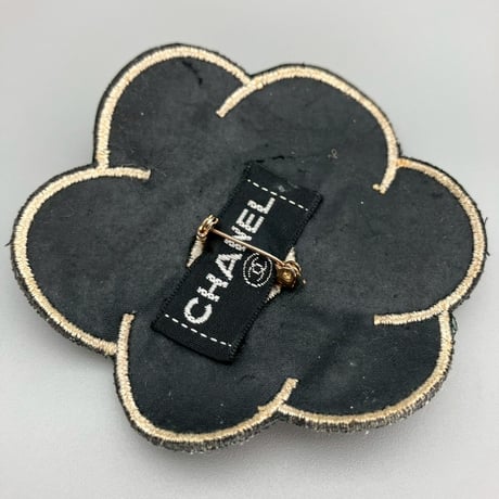 CHANEL (シャネル) ヴィンテージ ココマーク カメリア ブラック ブローチ