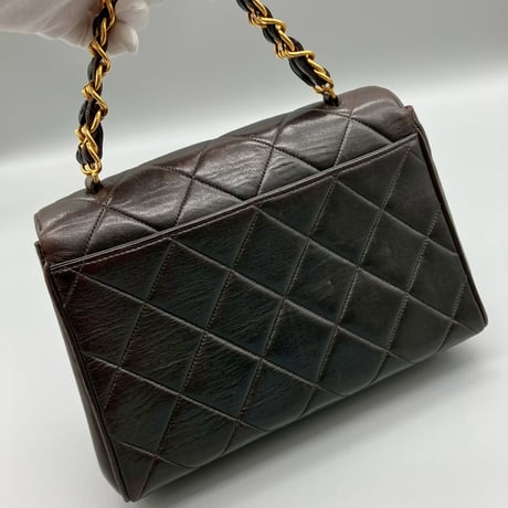 CHANEL (シャネル) ヴィンテージ マトラッセ ラムスキン ターンロック ココマーク ハンドバッグ