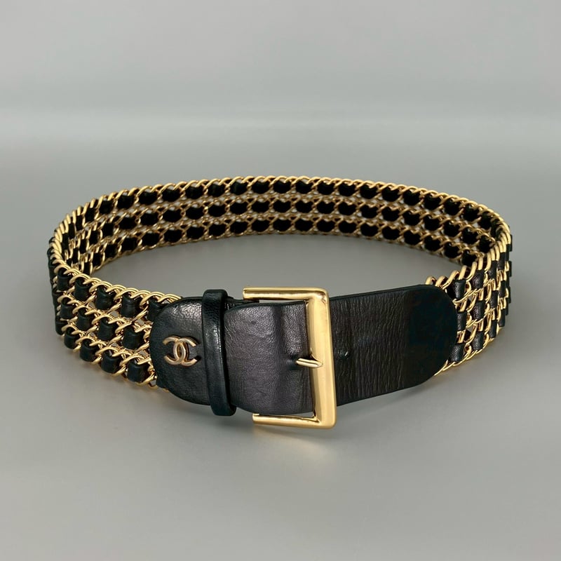 CHANEL (シャネル) ヴィンテージ ココマーク 三連チェーン ベルト