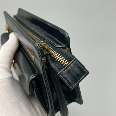 CHANEL (シャネル) ヴィンテージ ターンロック ココマーク レザー クラッチバッグ ハンドバッグ
