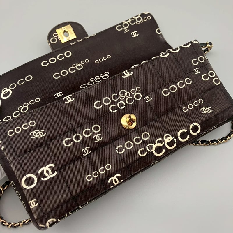 本物 シャネル チョコバー COCO装飾 ココマーク レザー パンツ 38 茶系 CHANEL (シャネル) ヴィンテージ チョコバー COCO ココマーク