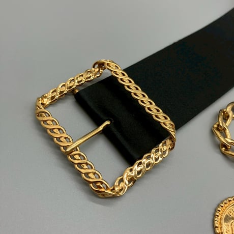 CHANEL (シャネル) ヴィンテージ リボン サテン チェーン ベルト