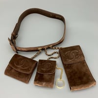 CHANEL (シャネル) ヴィンテージ スエード マルチポーチ ココマーク ベルト