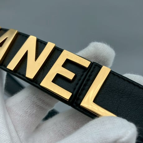 CHANEL (シャネル) ヴィンテージ ロゴ レザー ベルト