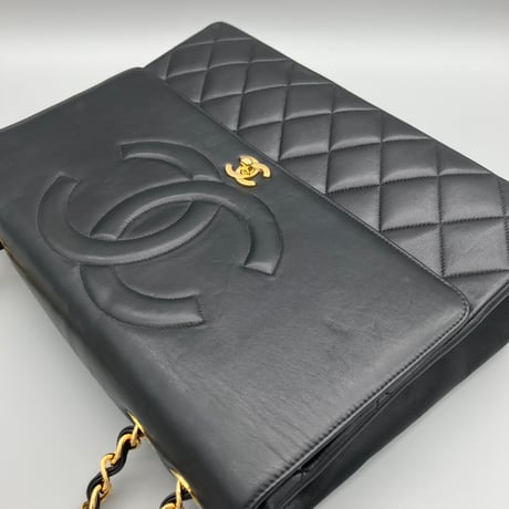 CHANEL (シャネル) ヴィンテージ デカマトラッセ34 ターンロック ダブルチェーン ショルダーバッグ