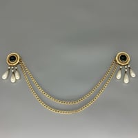 CHANEL (シャネル) ヴィンテージ カラーストーン グリポア パール チェーンブローチ