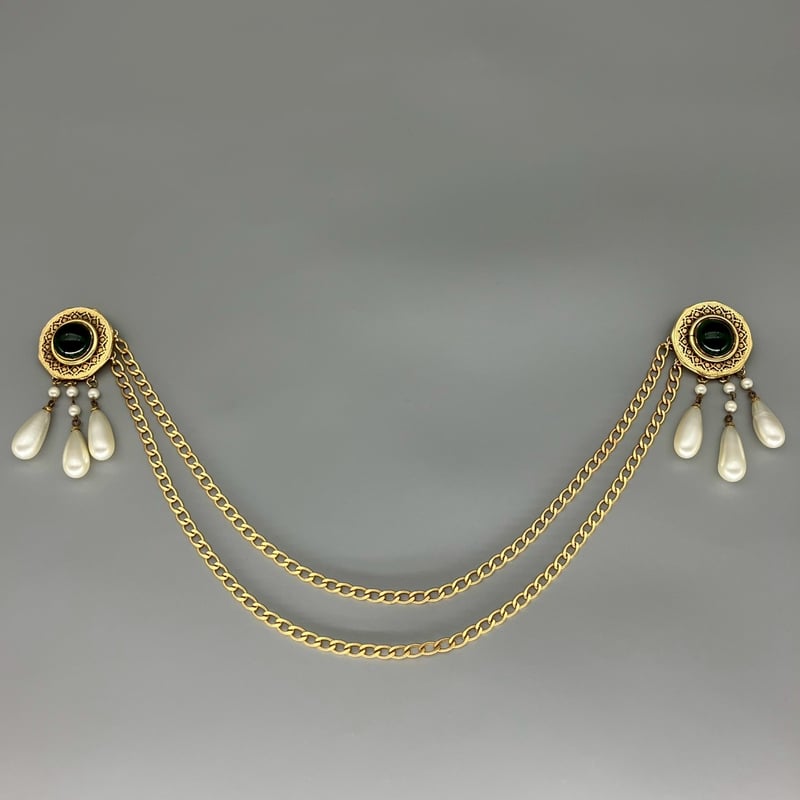 CHANEL (シャネル) ヴィンテージ カラーストーン グリポア パール