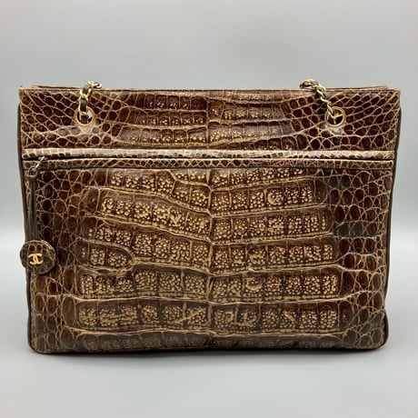 CHANEL (シャネル) ヴィンテージ クロコダイル ココマーク ショルダーバッグ