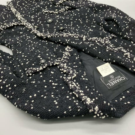 CHANEL (シャネル) ヴィンテージ ツイード 粉雪 ココボタン ジャケット