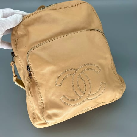 CHANEL (シャネル) ヴィンテージ デカココ ココマーク ベージュ リュックサック バックパック