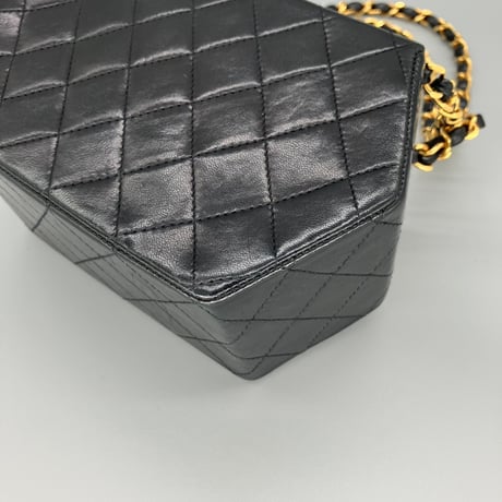 CHANEL (シャネル) ヴィンテージ ミニマトラッセ ターンロック ココマーク ダブルチェーン ショルダーバッグ