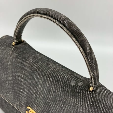CHANEL (シャネル) ヴィンテージ デニム ターンロック ココマーク ケリー ハンドバッグ