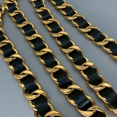 CHANEL (シャネル) ヴィンテージ デカココ ココマーク レザー チェーンベルト
