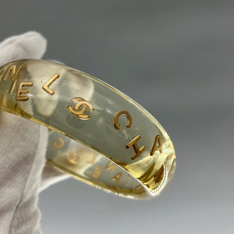 CHANEL (シャネル) ヴィンテージ クリア ココマーク ロゴ バングル