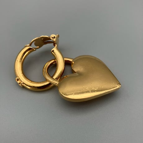 CHANEL (シャネル) ヴィンテージ ハート ココマーク カラーストーン スイング 片耳 イヤリング