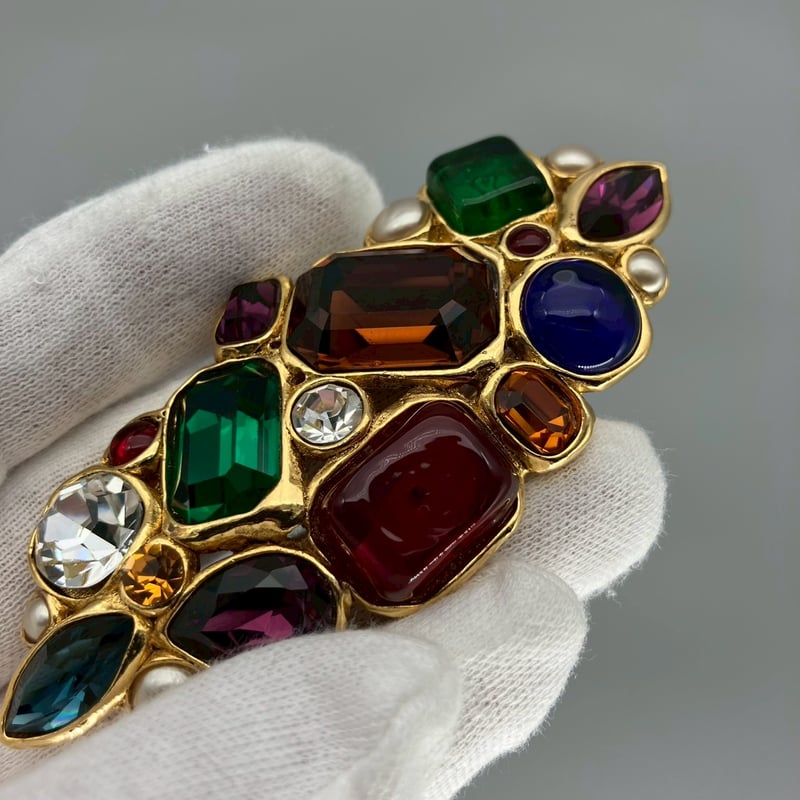 CHANEL (シャネル) ヴィンテージ カラーストーン グリポア ライン