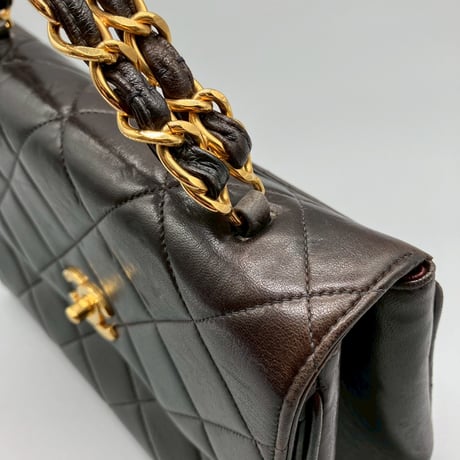 CHANEL (シャネル) ヴィンテージ マトラッセ ラムスキン ターンロック ココマーク ハンドバッグ