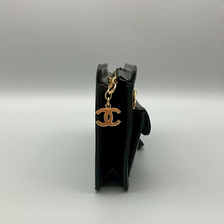 CHANEL (シャネル) ヴィンテージ ターンロック ココマーク レザー クラッチバッグ ハンドバッグ