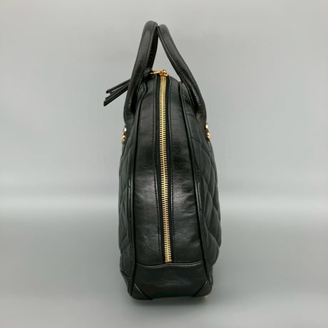 CHANEL (シャネル) ヴィンテージ パリ限定 マトラッセ ココマーク ラムスキン ハンドバッグ