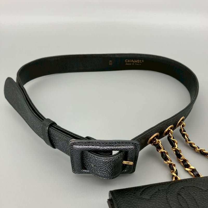 CHANEL (シャネル) ヴィンテージ キャビアスキン マルチポーチ