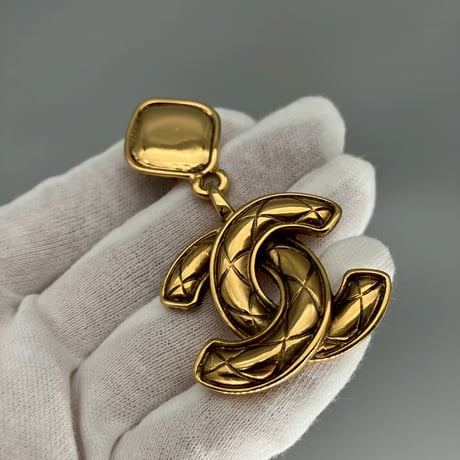 CHANEL (シャネル) ヴィンテージ マトラッセ ココマーク デカココ スイング イヤリング