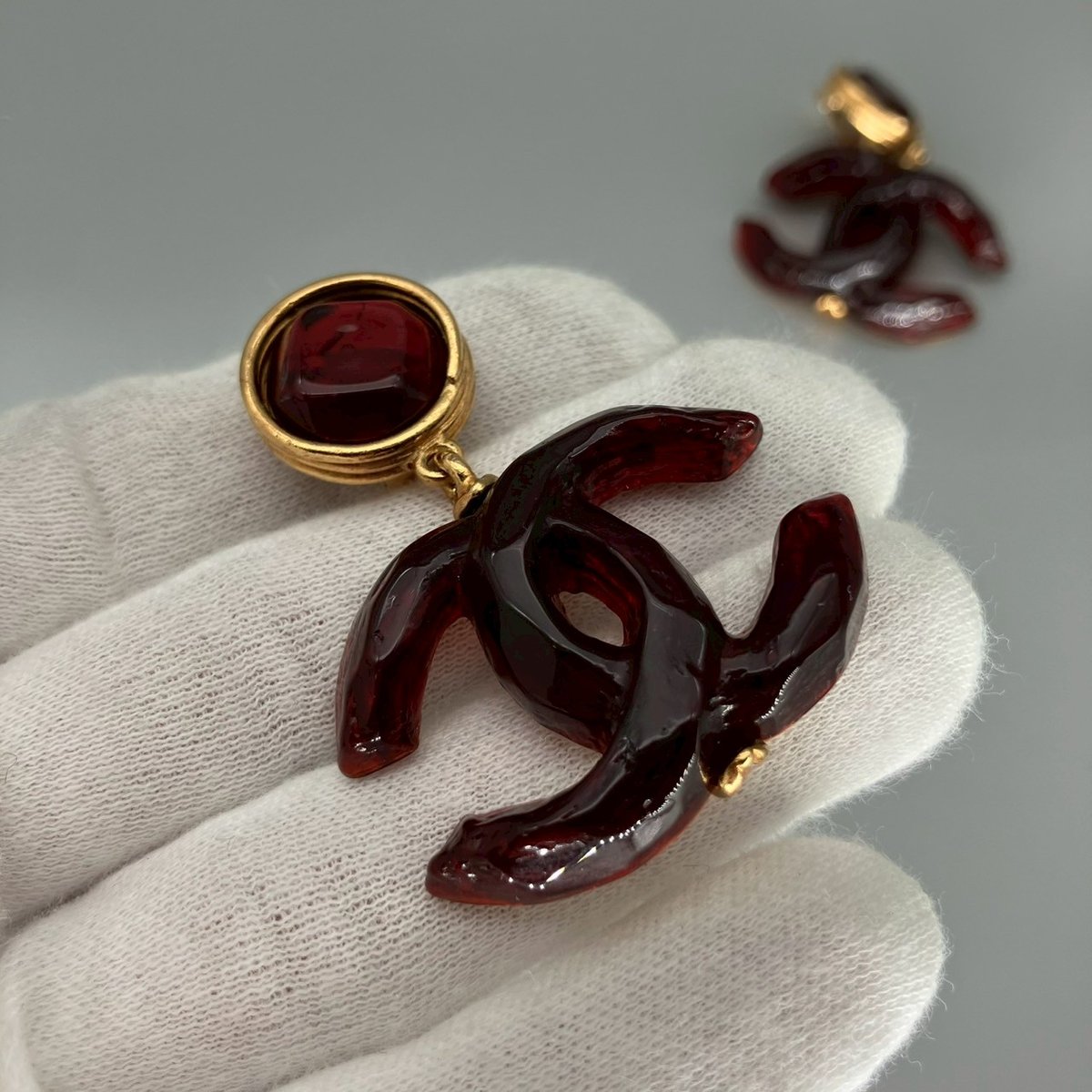 希少【CHANEL】シャネル グリポア カラーストーン リング サイドココマーク 希少【CHANEL】シャネル グリポア カラーストーン リング サイド